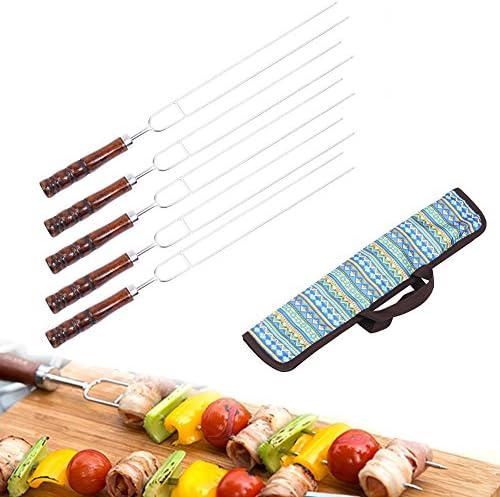 BBQ Stainless Steel Roasting Fork 5 pieces Suit Dammer A High Grade Barbecue U-shaped Fork for a Bonfire / Party / Camping