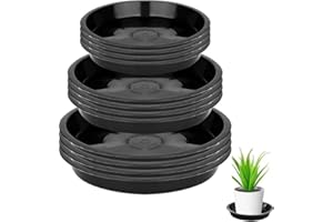 12-Pack Black Plastic Plant Saucer Set – Includes 6", 8", and 10" Sizes – Durable Round Drip Trays for Indoor and Outdoor Use