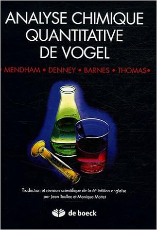 Amazon Fr Analyse Chimique Quantitative De Vogel J Mendham Ronald C Denney J Barnes Mike Thomas Collectif Livres