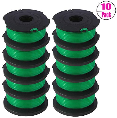 SF-080 Replacement Spool for Black and Decker GH3000 LST540 LST540B GH3000R SF-080-BKP Auto Feed Spool Single Line Trimmer 20ft 0.080 inch (10 Pack) by TOPEMAI