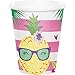 Pineapple n' Friends Luau Birthday Party Supplies Pack for 16 Guests | Straws, 16 Dinner Plates, 16 Luncheon Napkins, 1 Table Cover, and 16 Cups |Pineapple, Toucan, Flamingo Design | Summer Fun