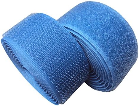 Lovetex 4" (102mm) Med Blue Sew on Hook and Loop Fastener Tape 1 pair yard