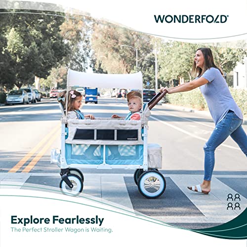 WONDERFOLD Volkswagen Quad Stroller Wagon (4 Seater) Featuring Classic