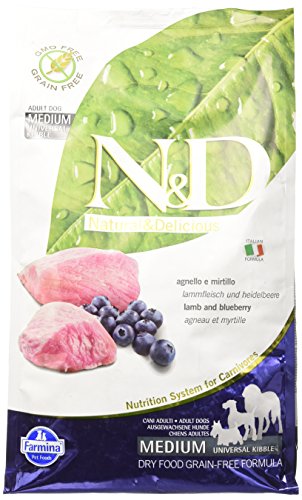 Farmina Natural and Delicious Grain-Free Formula Dry Dog Food, 5.5-Pound, Lamb