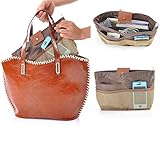 Housweety Women Travel Insert Handbag Purse Large liner Organizer Tidy Bag Pink