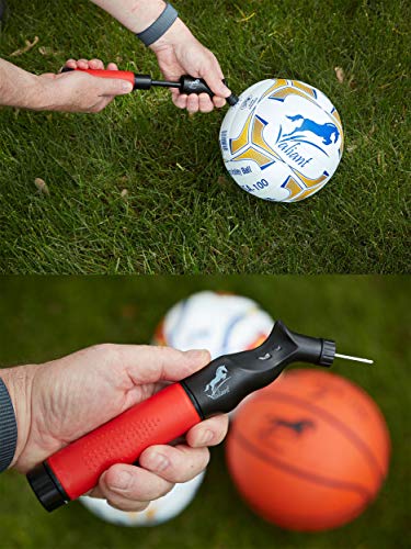 Sports Ball Pump Inflator with 5 needles (Pin) and Pouch, Dual Action Hand Held Portable Air Ball Pump with pins to Inflate Athletic Soccer Ball, Football, Volleyball, Rugby-Ball, and Basketball - Thumbnail 4