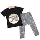 Newborn Baby Boys Cotton Outfits Set Jumper Shirt Tops + Pants 2pcs Clothes Clothing