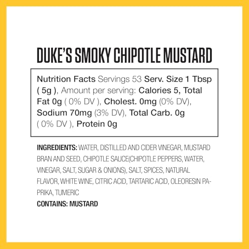 DUKE’S SMOKY CHIPOTLE MUSTARD, 9.5 OUNCE (PACK OF 1)