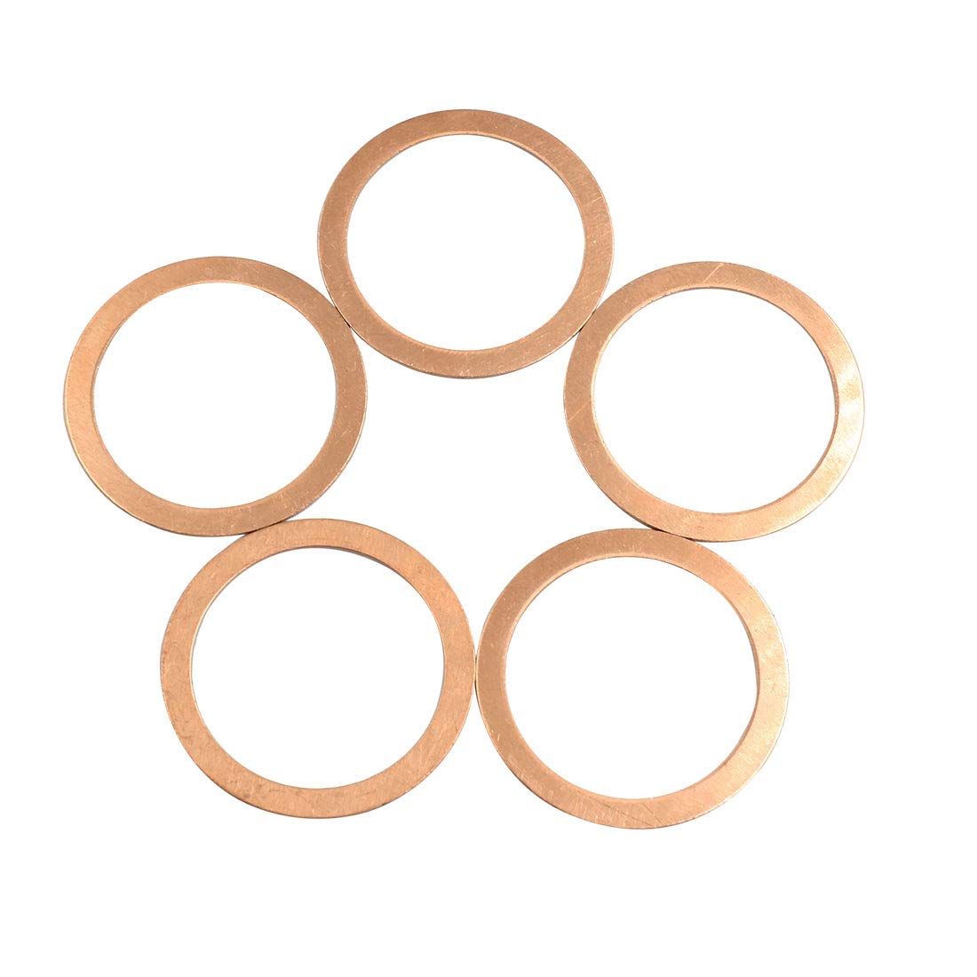 X AUTOHAUX 5 Pcs 40mm Inner Diameter Copper Washers Flat Sealing Gasket Rings โ image 1