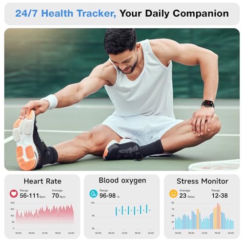Smart Watch for Women Men, Alexa Built-in, 1.83" HD Touchscreen Fitness Tracker with Bluetooth Calling, Fitness Watch with Sleep Monitor, 100+ Sports Modes, IP68 Waterproof Smartwatch for Android iOS