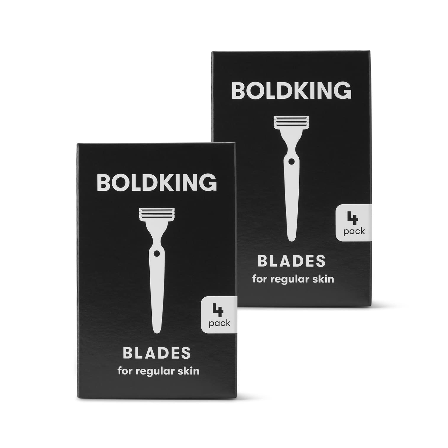 BOLDKING RAZOR BLADES DUOPACK (8 blades) for Normal Skin | Refill Blades for Men's Beard, Head, Shoulders, Back, Armpits, Legs, Intimate Shaving | Wet Razor