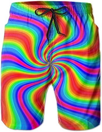 Rainbow Vertigo Men's Summer Beach Shorts Quick Dry Boardshort Swim Surf Trunks