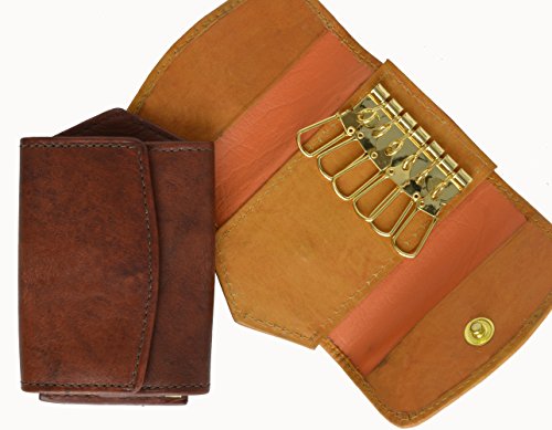 100% Genuine Leather Key Holder Tan #1312CF
