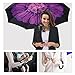 Ylovetoys Double Layer Inverted Umbrella with C-Shaped Handle, Windproof Car Open Folding Reverse Umbrella UV Protection Large Upside Down Straight Umbrella for Car Rain Outdoor (Purple Flower)