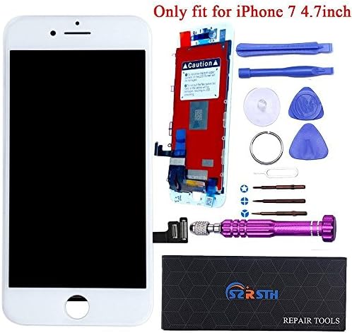 RSTH LCD Screen Display Touch Digitizer Frame Assembly Set for iPhone 7 4.7 inch with 3D Touch and Repair Kits(White)