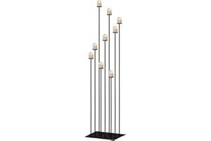 BIGSEE Floor Candelabra Tall 9 Arm Candle Holders for Wedding Centerpiece, 60" Black Metal Candlestick for Pillar Tealight Candles for Party Ceremony Aisle Reception