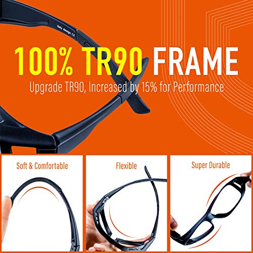 Nachtfahrbrille Fit über Brille für Männer, HD polarisierte Anti Blendung Nachtsichtbrille Wrap Around TR90 Rahmen für… – Bild 3