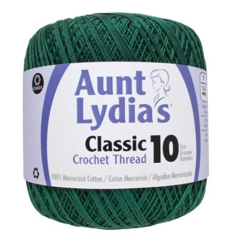 Aunt Lydia's Crochet Thread - Size 10 - Forest Green (2-Pack)