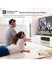 Friencity Receptor transmisor Bluetooth V5.0 de largo alcance de 264 pies con aptX HD y baja latencia y doble enlace, Adaptador inalámbrico de audio Bluetooth con RCA óptico digital de 3.5 mm para TV, PC, estéreo para el hogar