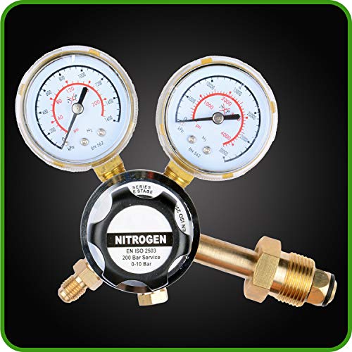 MANATEE Nitrogen Regulator 3000 PSI - CGA580 Inlet Connection and 1/4-Inch Male Flare Outlet Connection Adjustable Gas Regulator HVAC Durable Brass Accurate and Dependable - Thumbnail 2