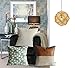 Kdays Halftan Pillow Cover Cognac Leather Decorative Throw Pillow Case Farmhouse Trendy Sofa Couch Cushion Covers Modern Minimalist Color Block Pillow Cover 18x18 Inches