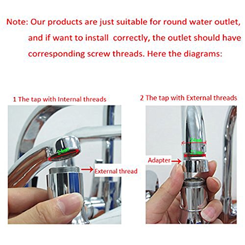 2 pack Colorful LED Water Faucet with 3 Colors Changing Temperature Control, RC-F03 Water Stream Faucet Tap for Kithen and Bathrooms.