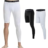 2 Pack Fashion Men's Basketball Single Leg Tight Sports Pants 1/2 One Leg Compression Pants Base Layer Underwear