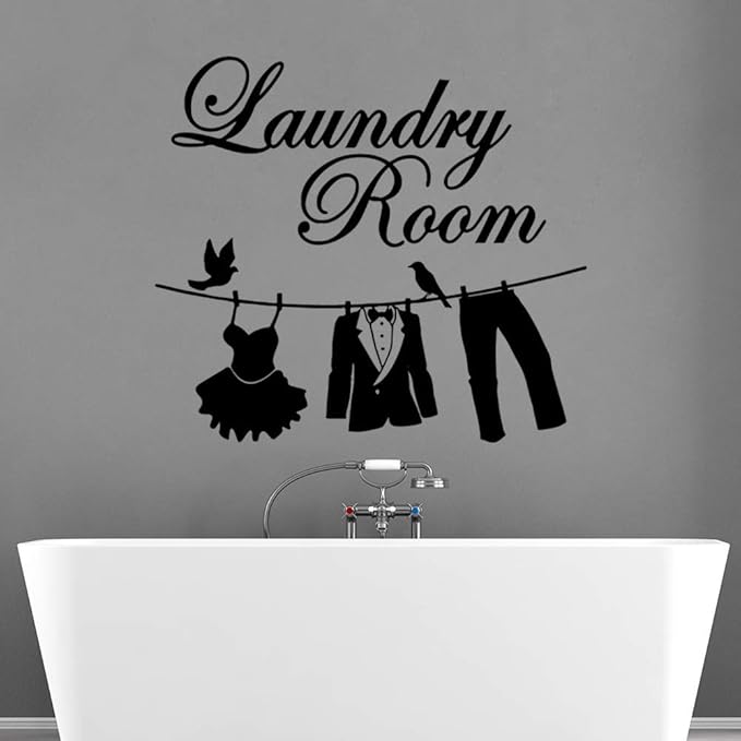 Arte Lavandería Calcomanía Pegatinas De Pared Vinilo Autoadhesivo