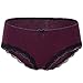 Women's Cotton Underwear Hipster Briefs Lace Trim Panties Breathable Panties size S, Wine Pack of 4