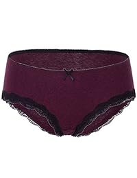 Braguitas de bikini para dama, de encaje, de algodón, paquete de 4