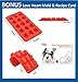 3 x Silicone Pet Treat Molds. Dog Paw, Bone and BONUS Heart mold. FREE healthy treats RECIPE CARD included in set.