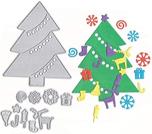 Mvchifay Cutting Dies Metal Stencils Scrapbooking Tool DIY Craft Carbon Steel Embossing Template for Paper Card Making (Christmas Decor Tree)