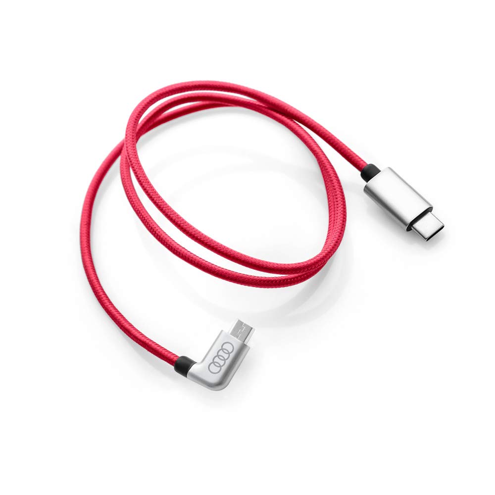 Audi 8S0051435J Charging Cable USB-C to Micro-USB Cable Angled Red