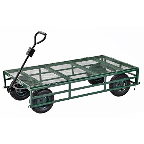 Sandusky Lee CW6031 Green Heavy Duty Steel Crate Wagon, 1400 lbs Capacity, 60" Length x 31" Width x 25" Height - Thumbnail 2