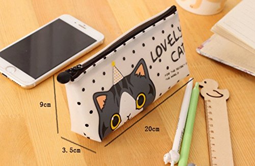ZICOME Set of 4 Adoarable Cat Style Memories Pastorable Pencil Case Coin Makeup Bag Purse Case
