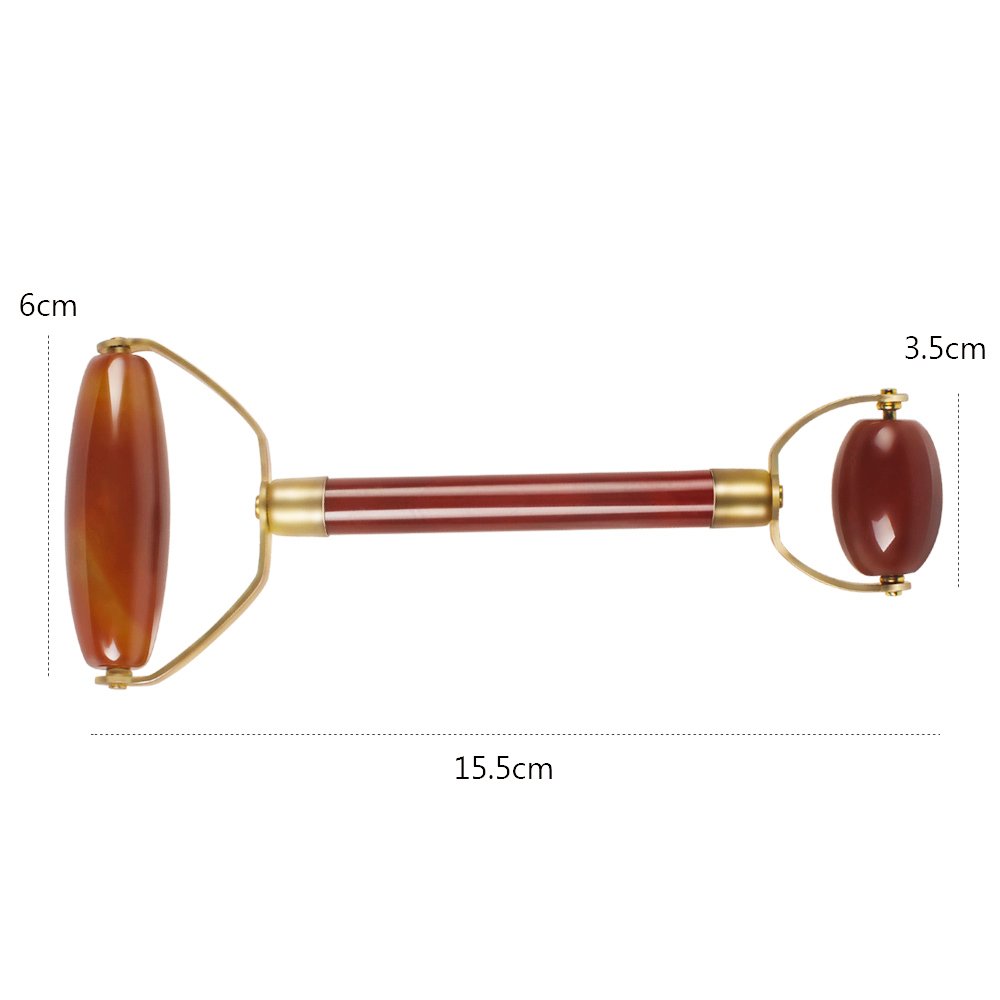 Ovovo Agate Jade Roller Massager for Face，Neck and Eye Skin Face Slimming Tool - Rejuvenates Face and Neck Skin, Face Slimmer
