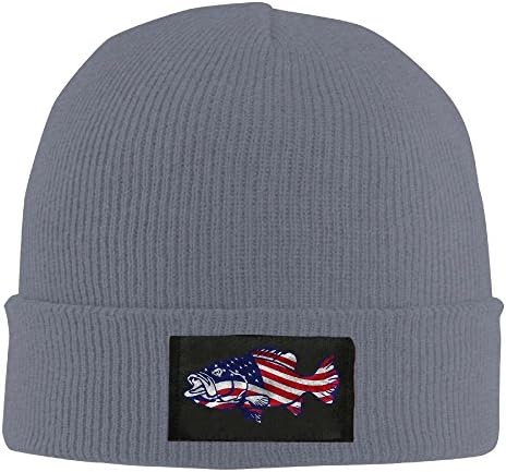 Winter Military Warm Skull Caps American Flag Bass Patriotic Fishing Beanie Knit Hats