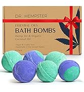 Natural Bath Bomb Gift Set - Hemp Bath Bombs with Organic Coconut Oil, Shea Butter, Refreshing Eu...
