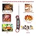 Digital Meat Thermometer - Pro Instant Read Portable Food Waterproof Thermometer with Long Steel Probe Backlight Calibration and Bottle Opener for Kitchen Cooking BBQ Grilling and Smoker