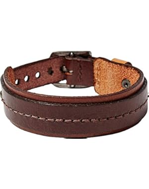 Stitched Leather Bracelet (Brown)