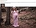 Women's Off Shoulder Long Sleeve Lace Maternity Gown Maxi Photography Dress (S, 1-Light Purple)