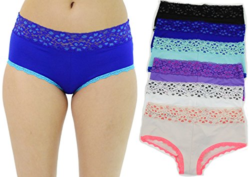 Just Intimates 13176-B-L Boylegs/Panties For Women (Pack Of 6)