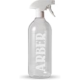 Arber 32 oz Spray Bottle for Plants - Refillable Mist to Stream Sprayer | Translucent body shows the level - adjustable fine mist to stream, leakproof heavy-duty trigger