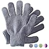 Temple-Spring-Bamboo-Exfoliating-Wash-Gloves-Eco-Exfoliator-Mitt-Natural-BathShower-Scrub-Body-Exfoliation-Hand-Mitten-Beauty-ScrubsLoofah-Ingrown-HairDead-Skin-Remover-Grey Exfoliating Gloves - Bamboo Shower Gloves - Bath and Body Exfoliator Mitts - Scrubs away Ingrown Hair and Dead Skin…