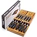 Utoplike In-Drawer Bamboo knife block Drawer Knife Organizer and Holder,Store up to 12 knives and 1 Sharpening Steel (Not Included)