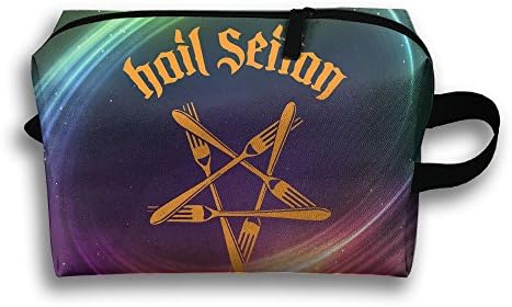 Hail Seitan - Go Vegan Toiletry Bag Unisex Travel Toiletries Bag Sturdy Hanging Organizer