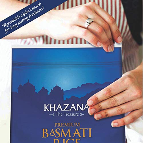 Khazana Premium Basmati Rice 4lb Resealable Zipper Bag NONGMO