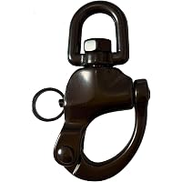 thumbnail image 2 of YUSOVE 316 Stainless Steel Snap Shackles (2 Pack) | Black Swivel Eye Quick Release Hook | 880 Lbs Working Load 2 of 9