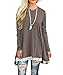 Sanifer Women Lace Long Sleeve Tunic Top Blouse (XX-Large, Coffee)