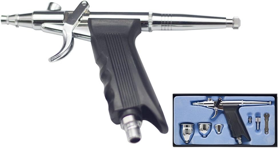 SYWHZ SG-3TS 0.3mm Trigger Airbrush Gun with 3 Kinds of Capacity Gravity Feed Cup as 2CC 5CC 13CC for Drawing Painting Makeup Cake Decorating Nail Art Model